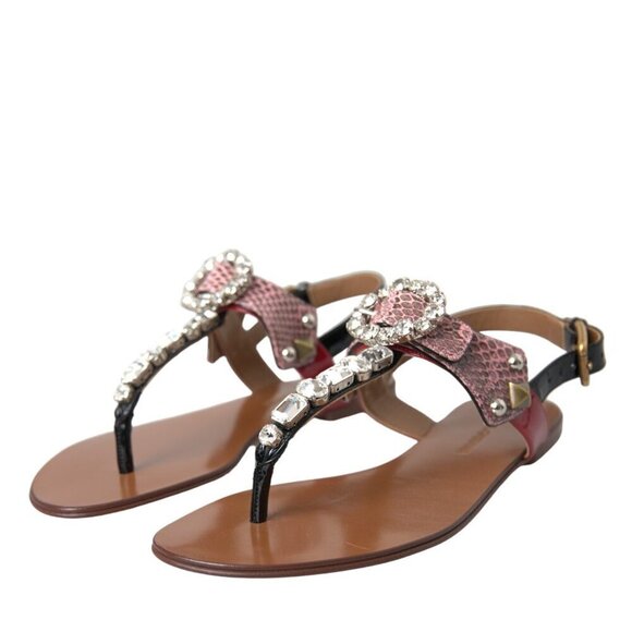 Dolce & Gabbana Dolce & Gabbana Multicolor Crystal Sandals Flip Flops Shoes/EU36 - Picture 5 of 6